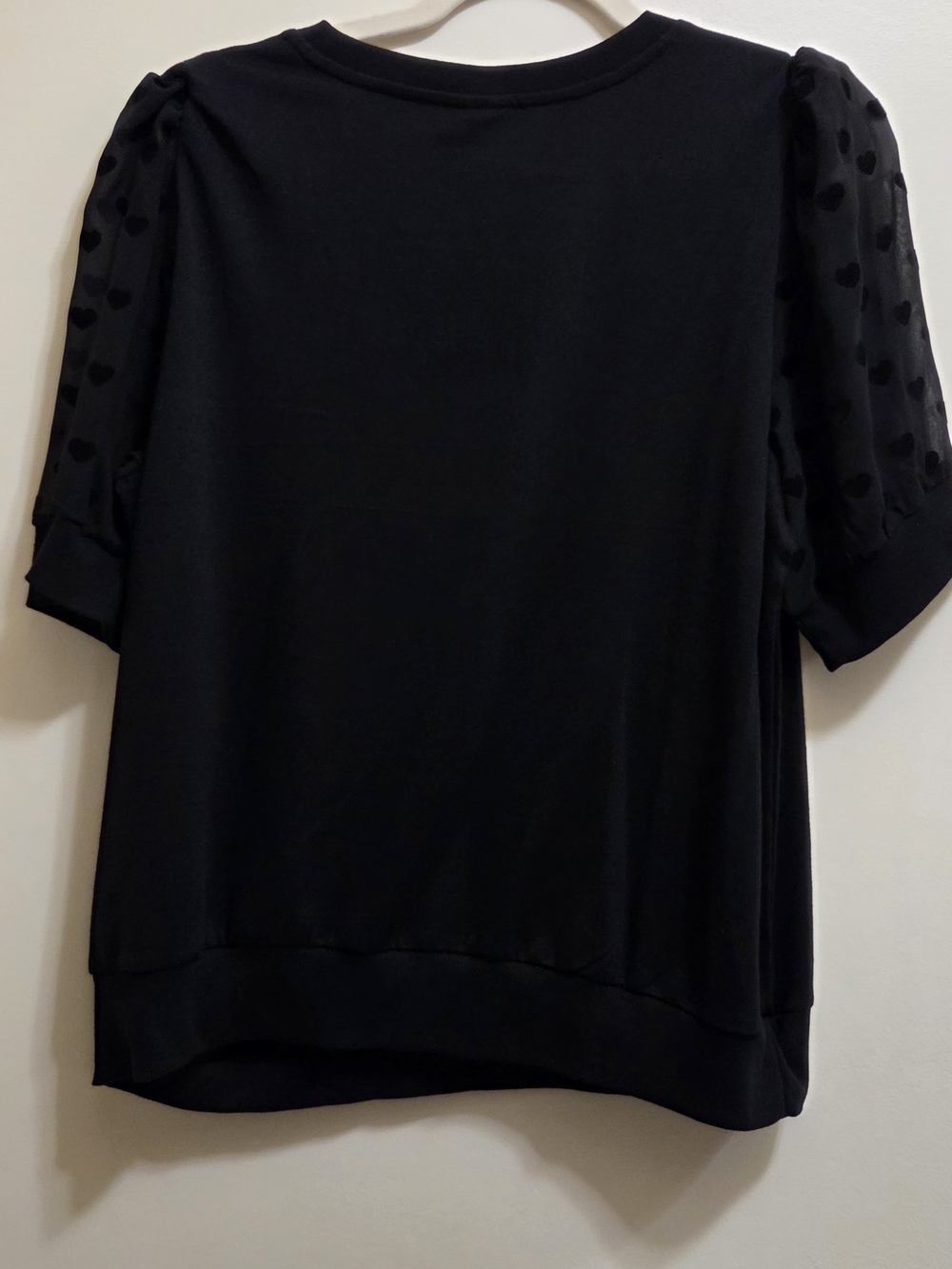 Torrid Flocked Heart & Mesh Short Sleeve Sweatshirt 0X - Picture 5 of 5